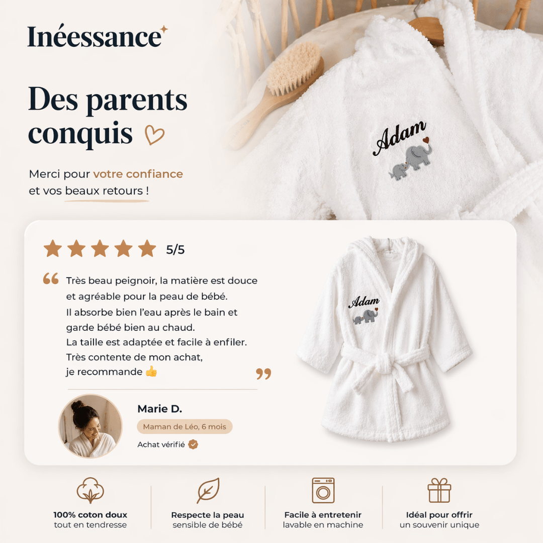 Peignoir bébé personnalisé