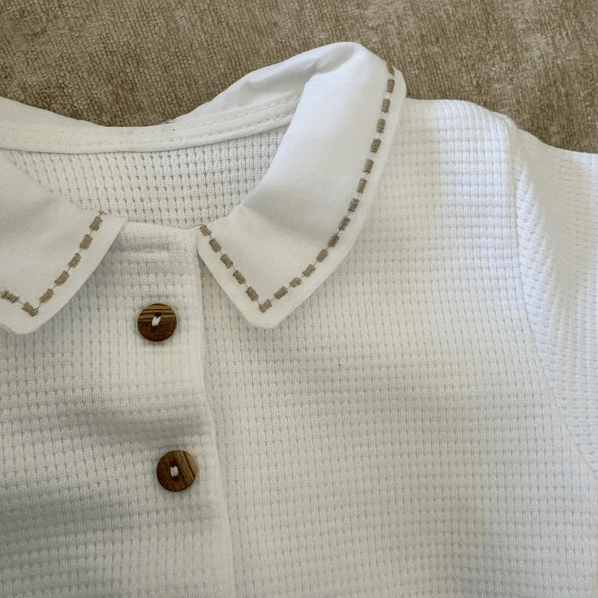 Pyjama bebe coton à col brodé - Tenue naissance