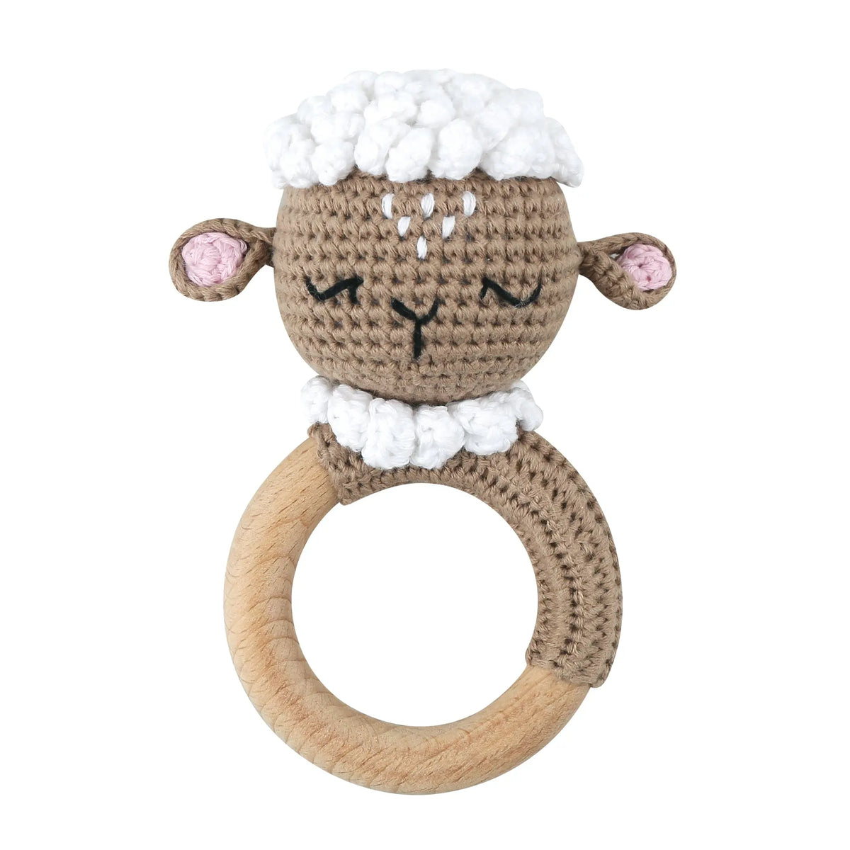 Hochet crochet agneau