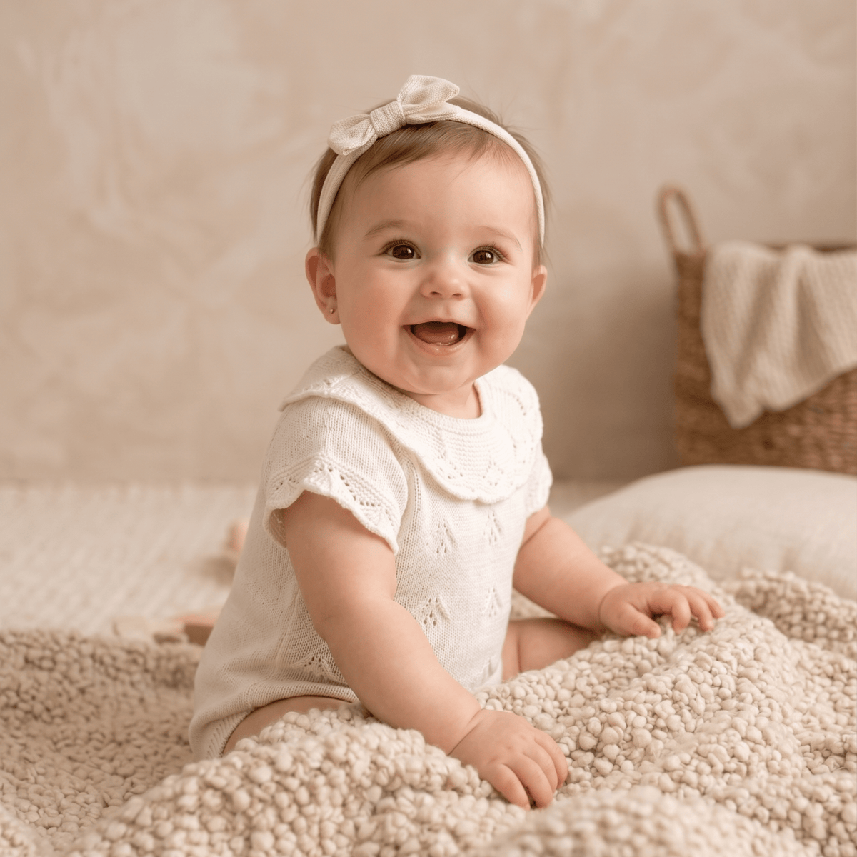 Barboteuse en tricot 100% coton - Doux Souvenirs