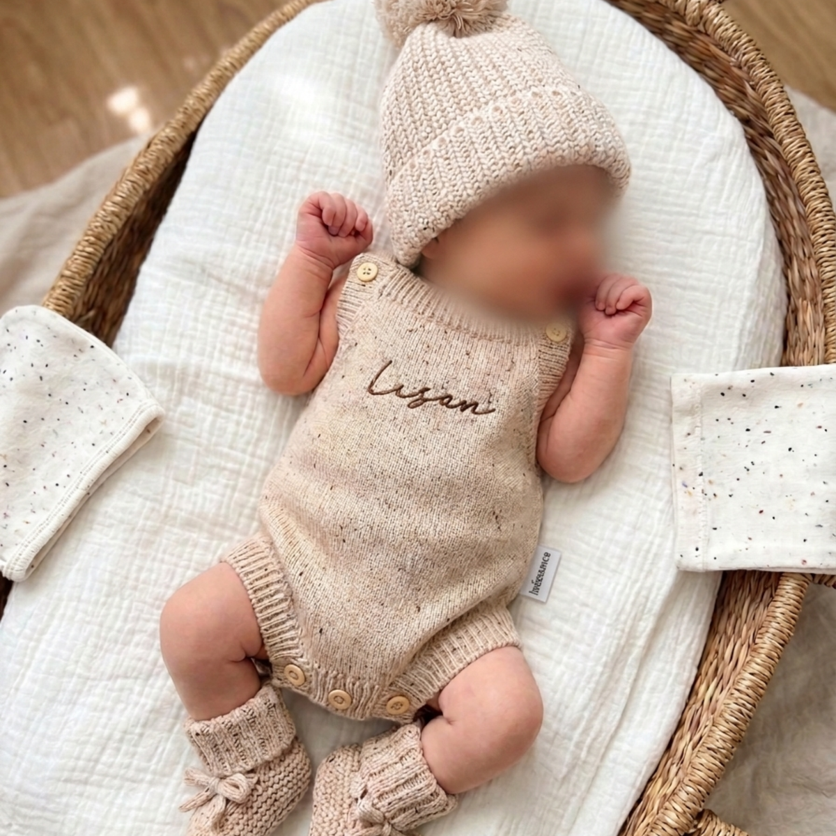 Duo bonnet et chausson en coton