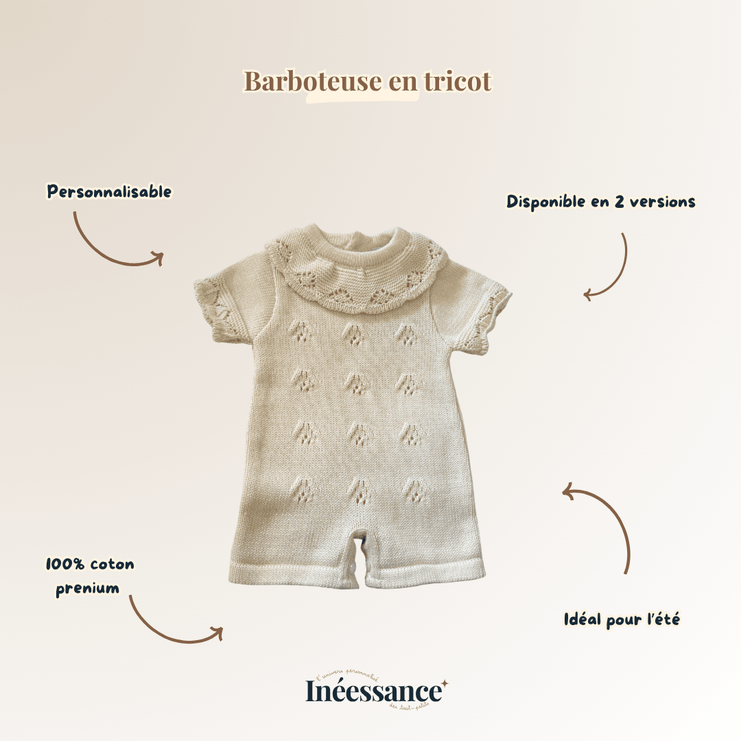 Barboteuse en tricot 100% coton - Doux Souvenirs