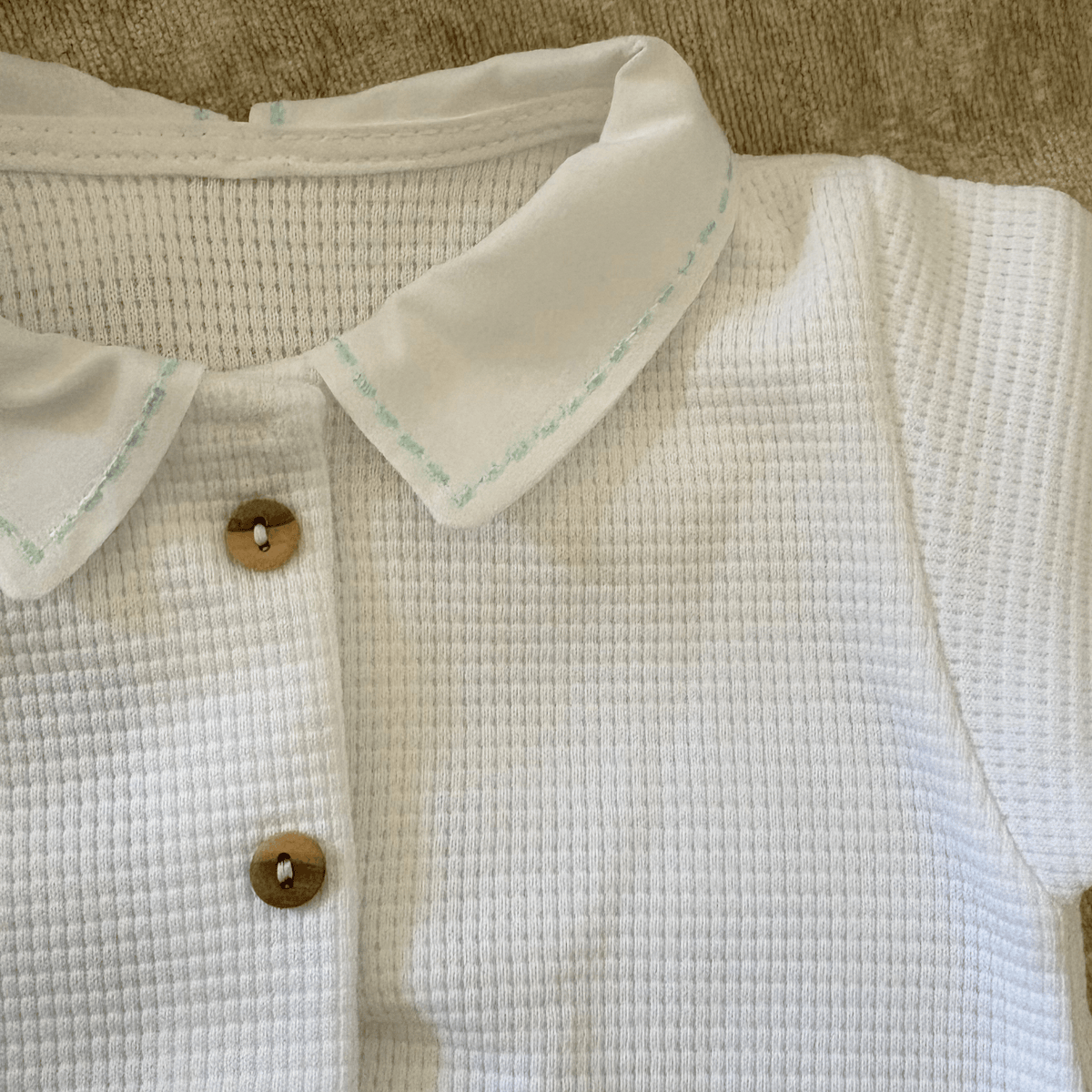 Pyjama bebe coton à col brodé - Tenue naissance