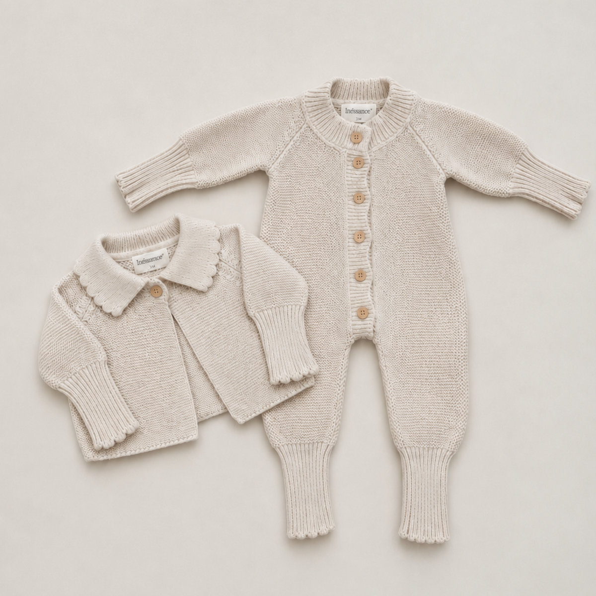 Ensemble de naissance en maille Inéessance, taille 0-3 mois
