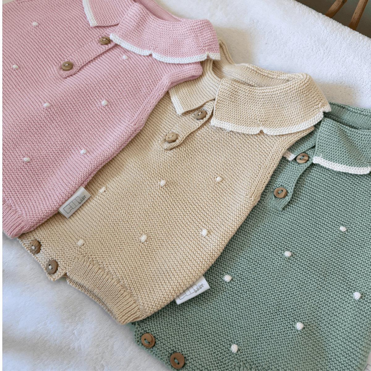 Tenue de naissance d'été - Barboteuse à pois