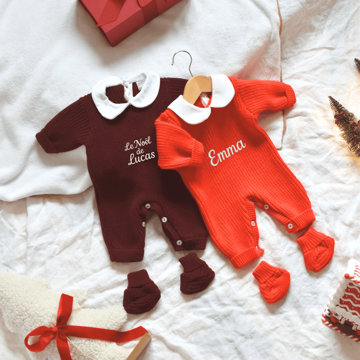 Tenue de Naissance Col Claudine– Noël