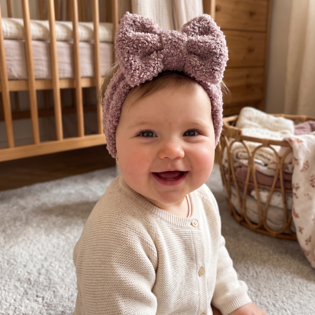 Bandeau Cheveux Bébé en Moumoute Bouclée