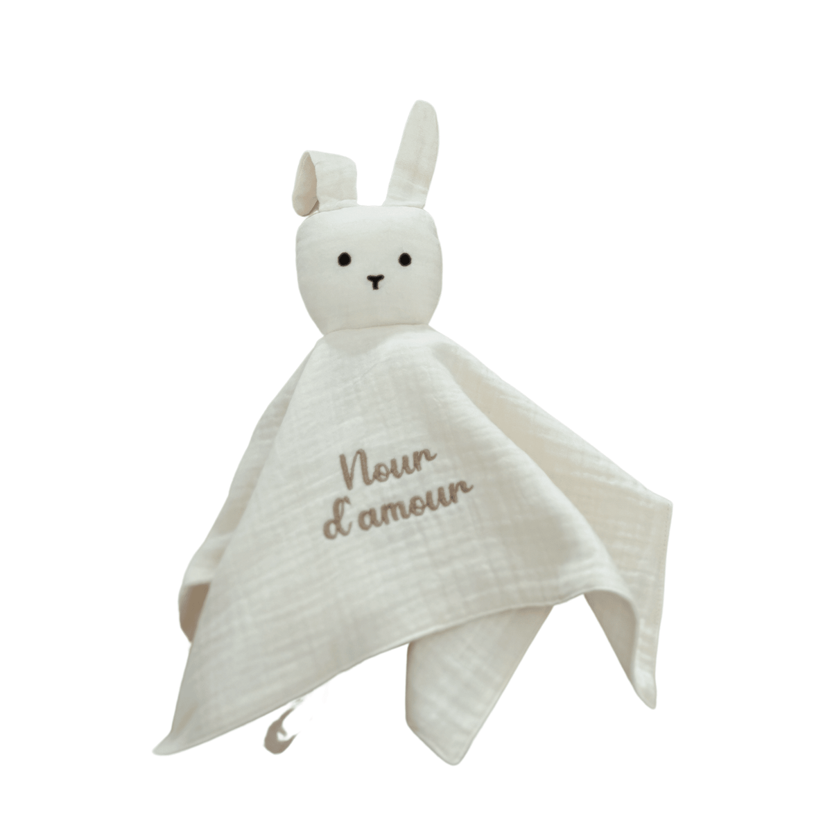 doudou lapin creme personnalisé