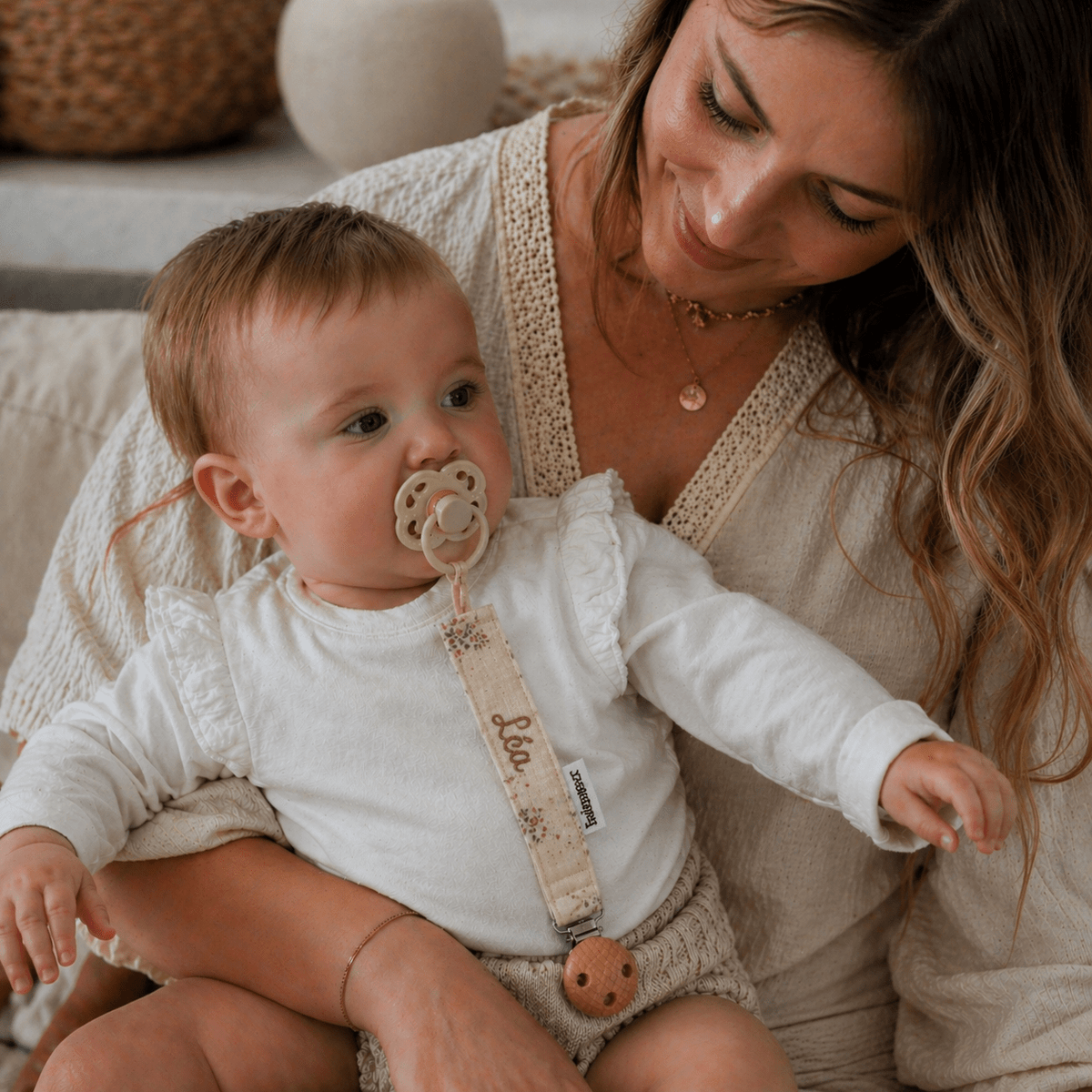 Attache tétines personnalisables bébé - Lot de 2