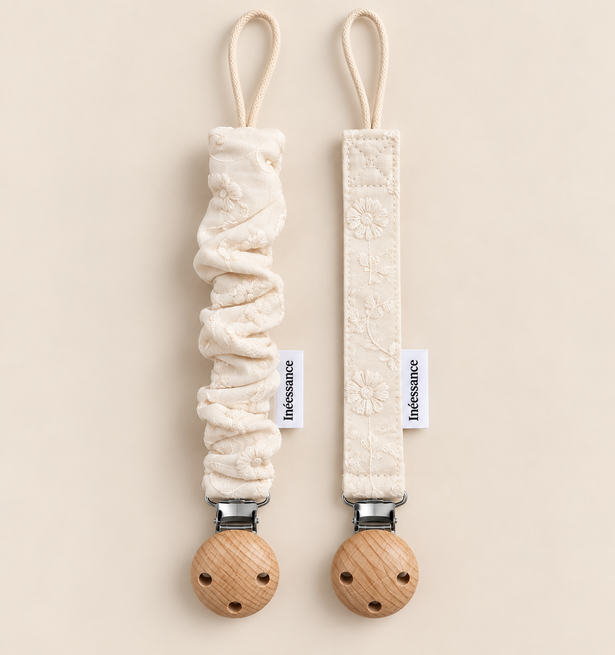Attaches tétine assorties en coton certifié Oeko-Tex